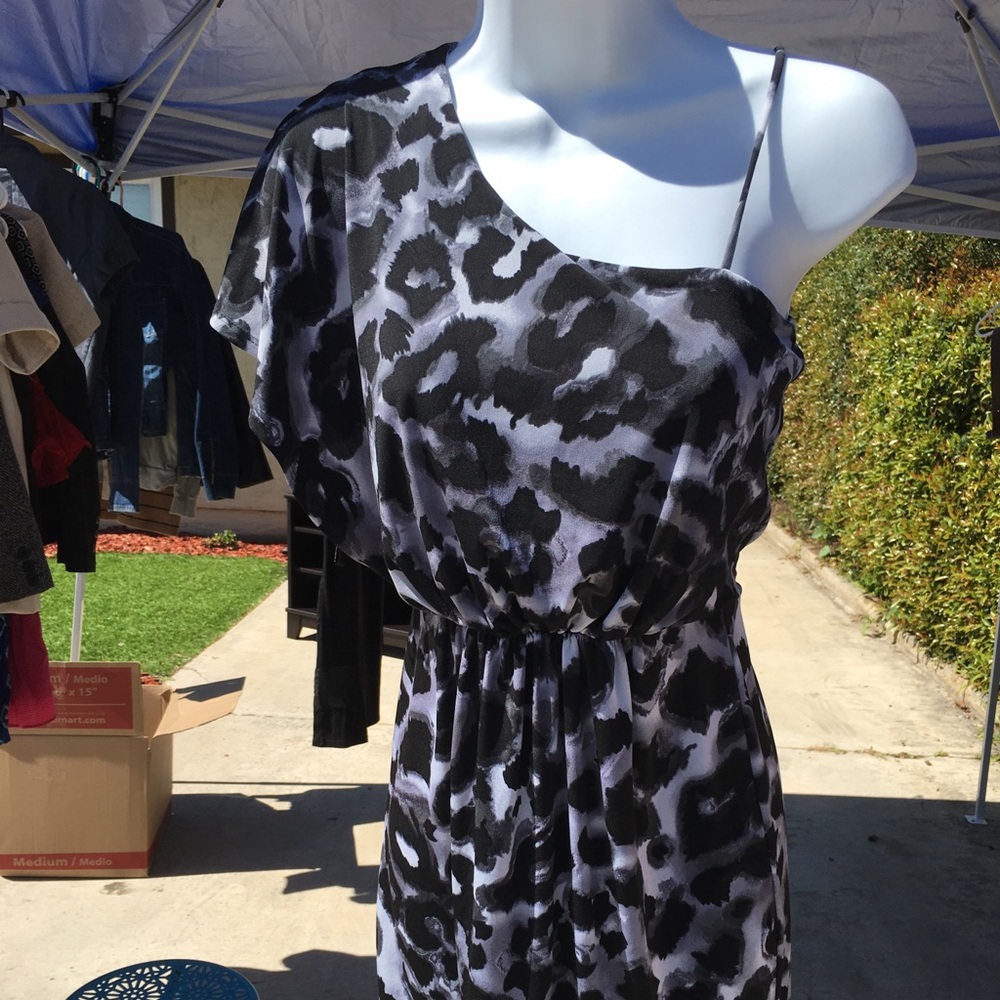 One shoulder draped dress